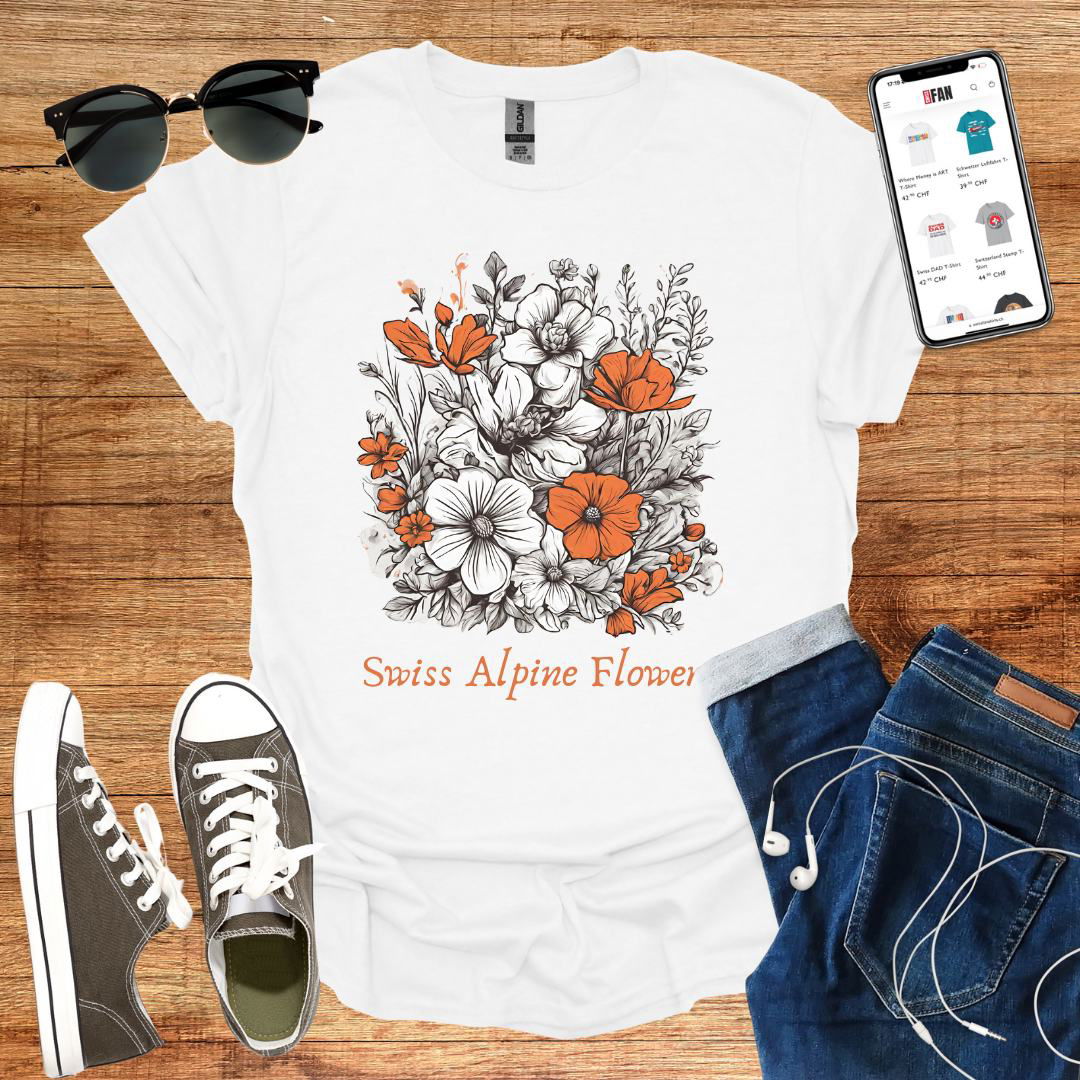 Swiss Alpine Flowers T-Shirt - SwissFan Shop