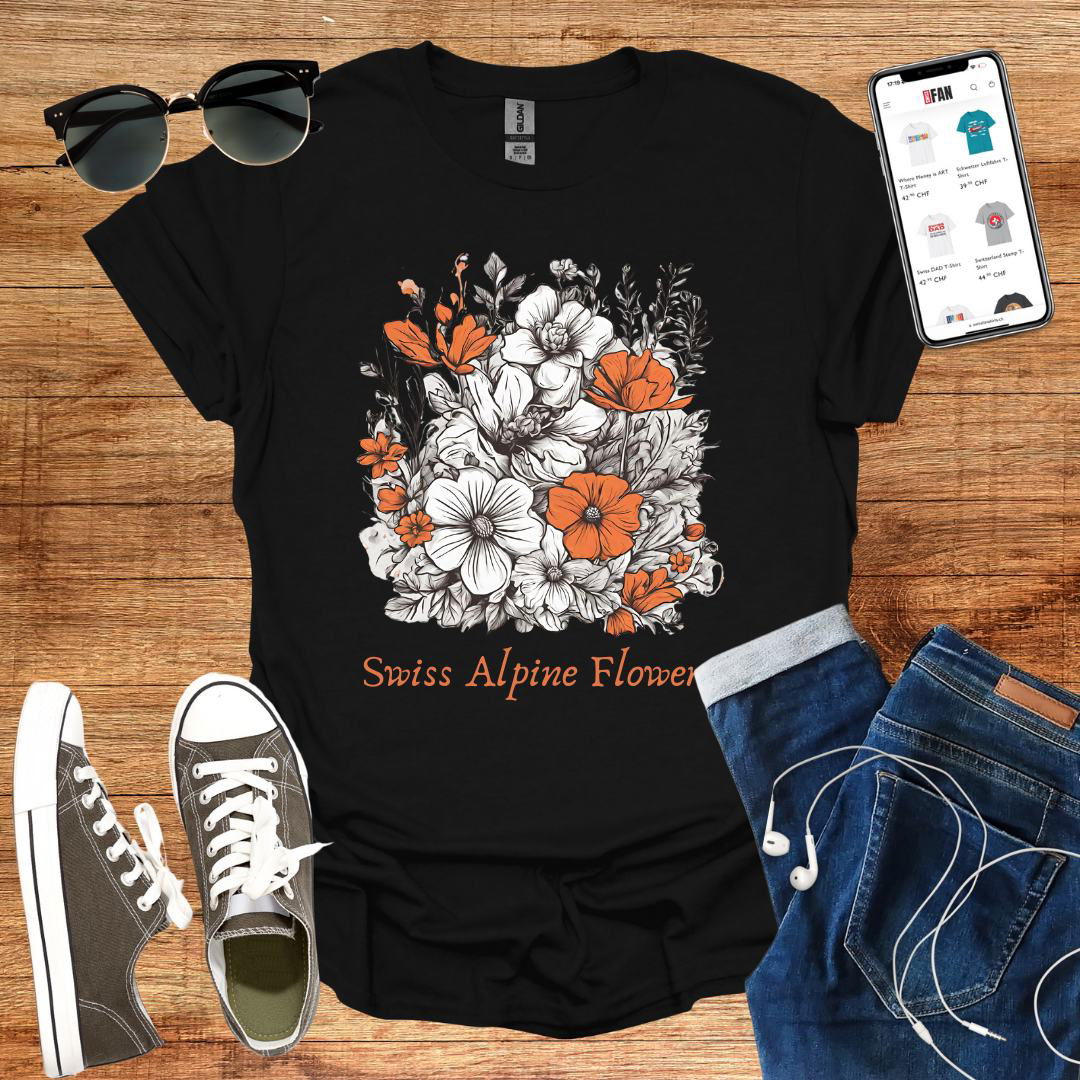Swiss Alpine Flowers T-Shirt - SwissFan Shop