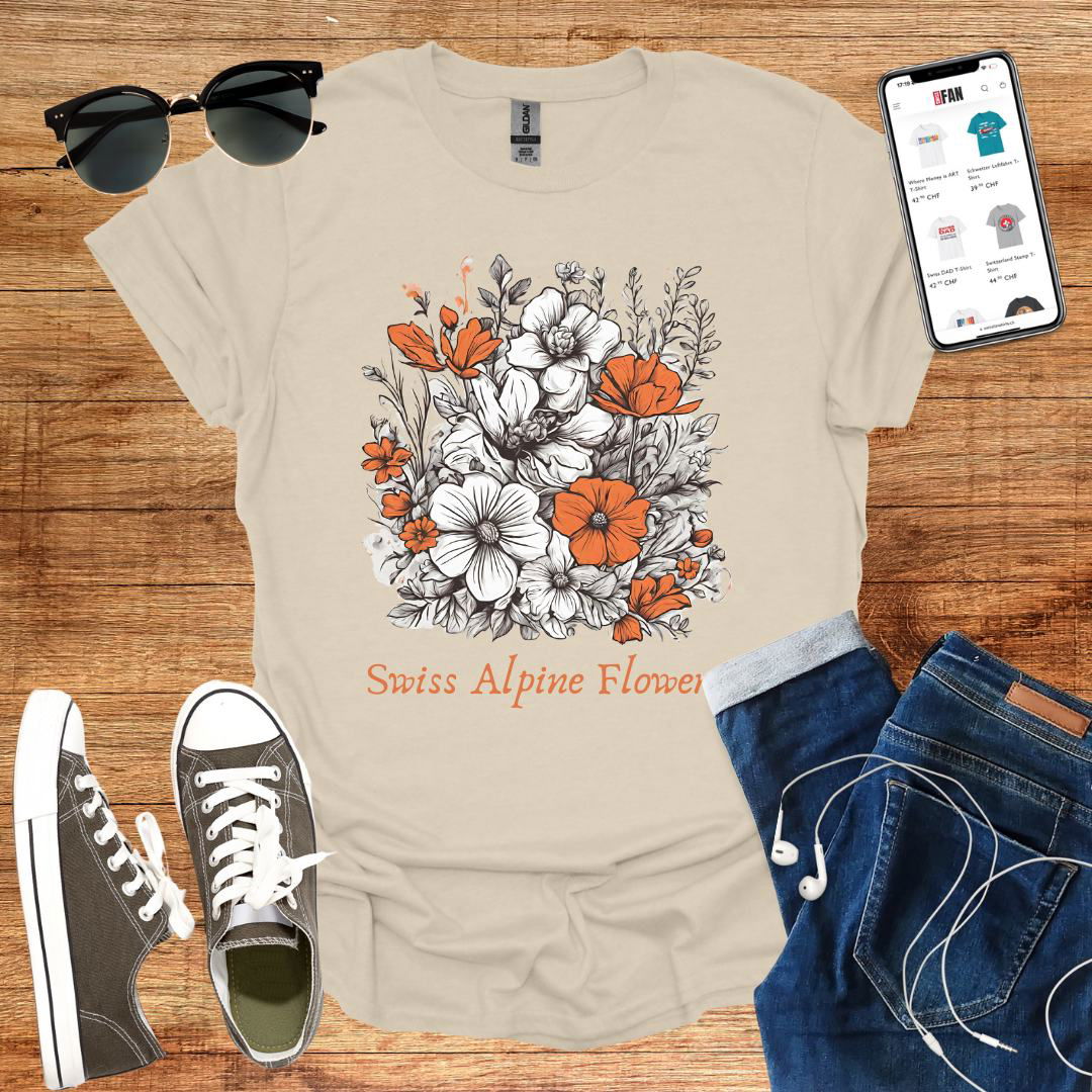 Swiss Alpine Flowers T-Shirt - SwissFan Shop