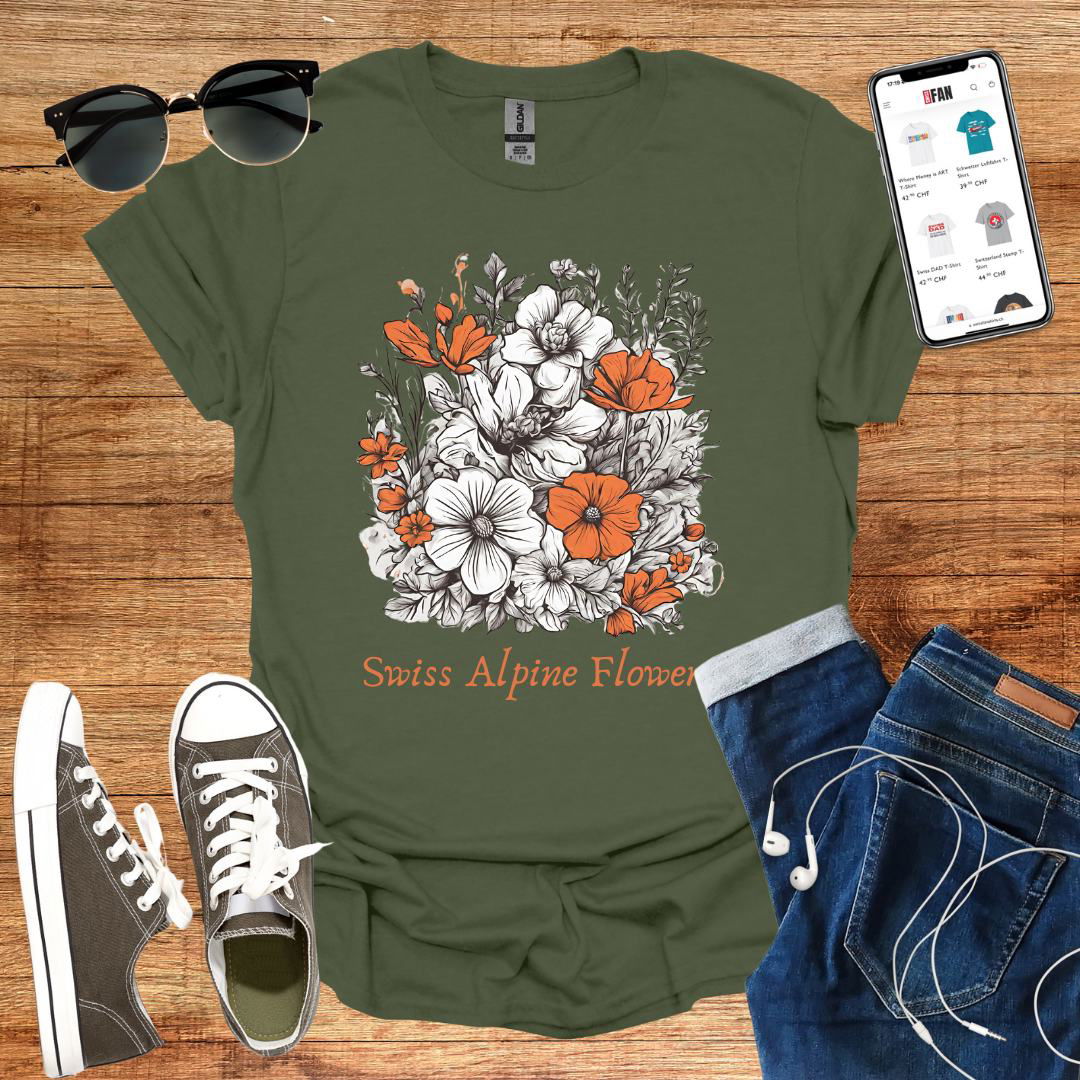 Swiss Alpine Flowers T-Shirt - SwissFan Shop