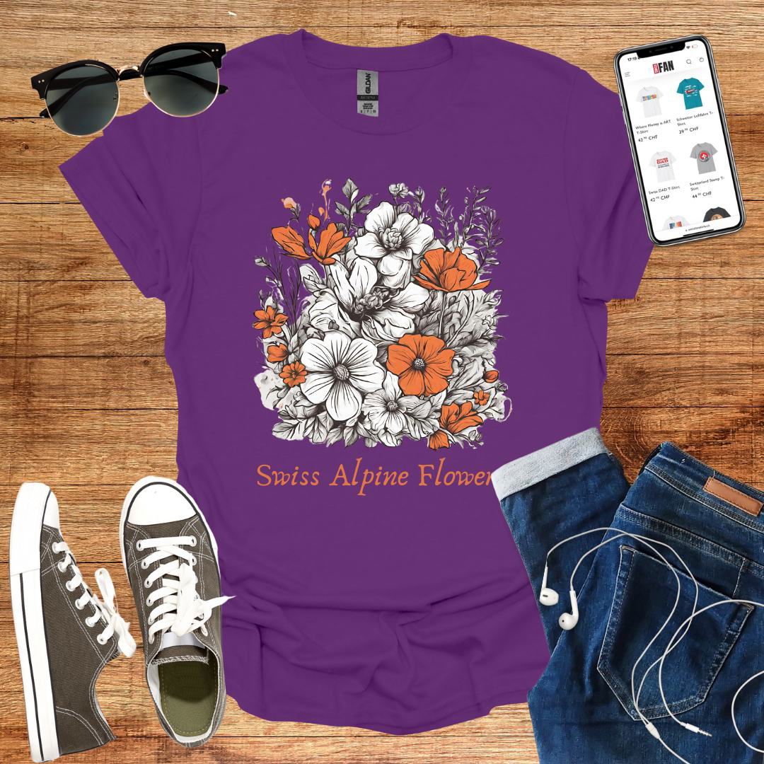 Swiss Alpine Flowers T-Shirt - SwissFan Shop