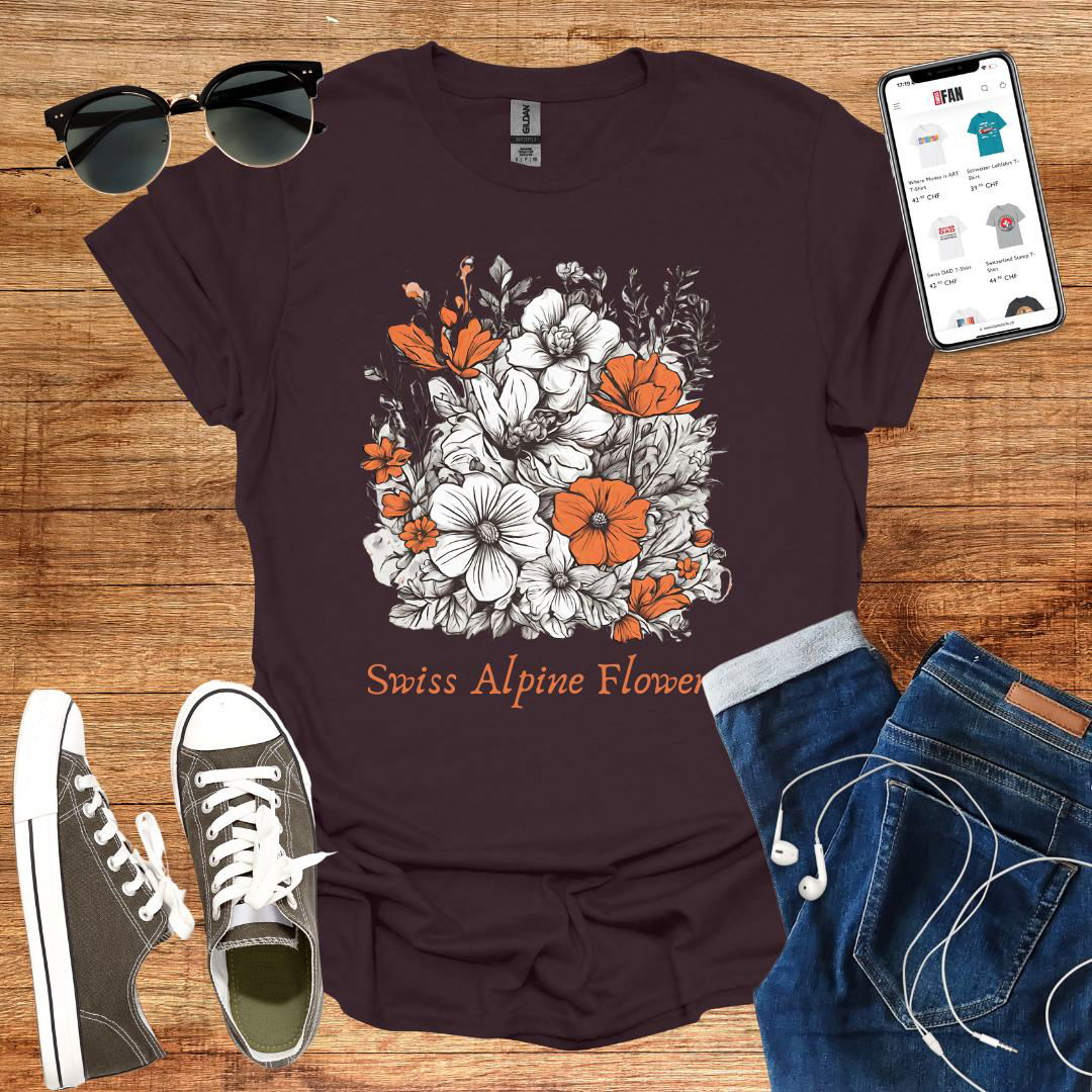 Swiss Alpine Flowers T-Shirt - SwissFan Shop