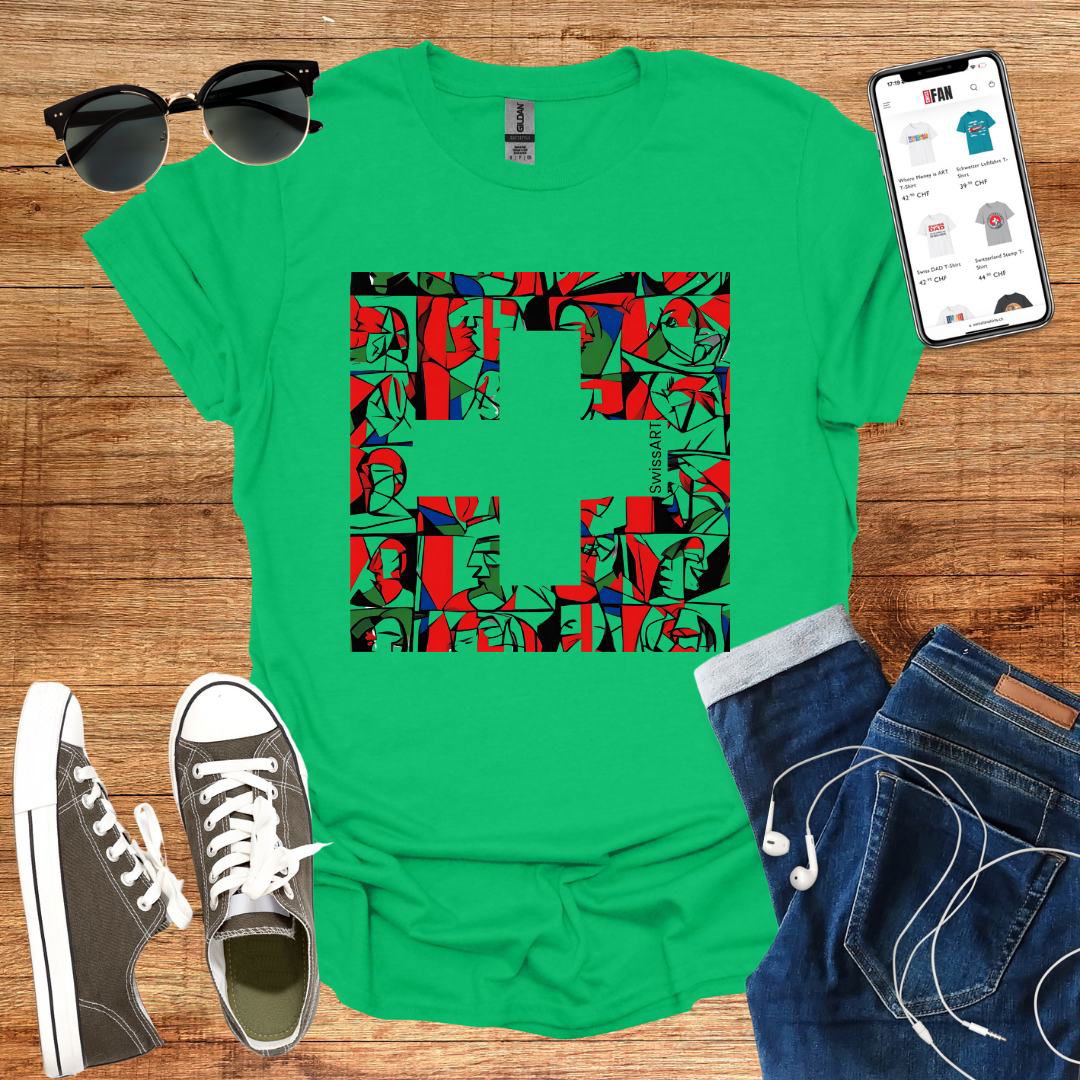 Swiss Flag Picasso Style T-Shirt - SwissFan Shop