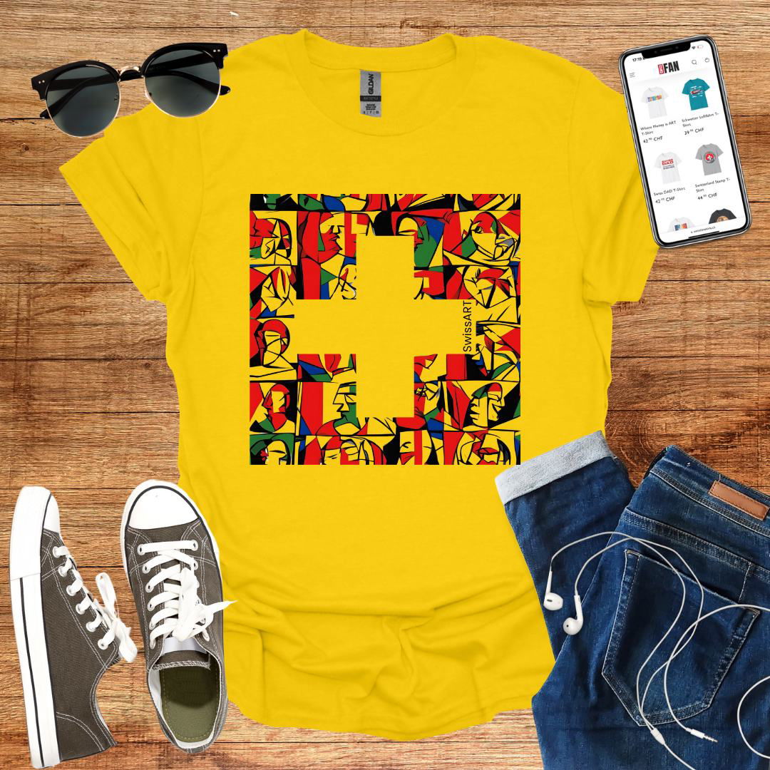 Swiss Flag Picasso Style T-Shirt - SwissFan Shop