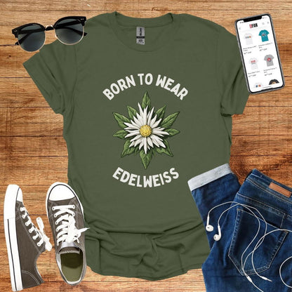Born to wear Edelweiss T-Shirt - SwissFan Shop