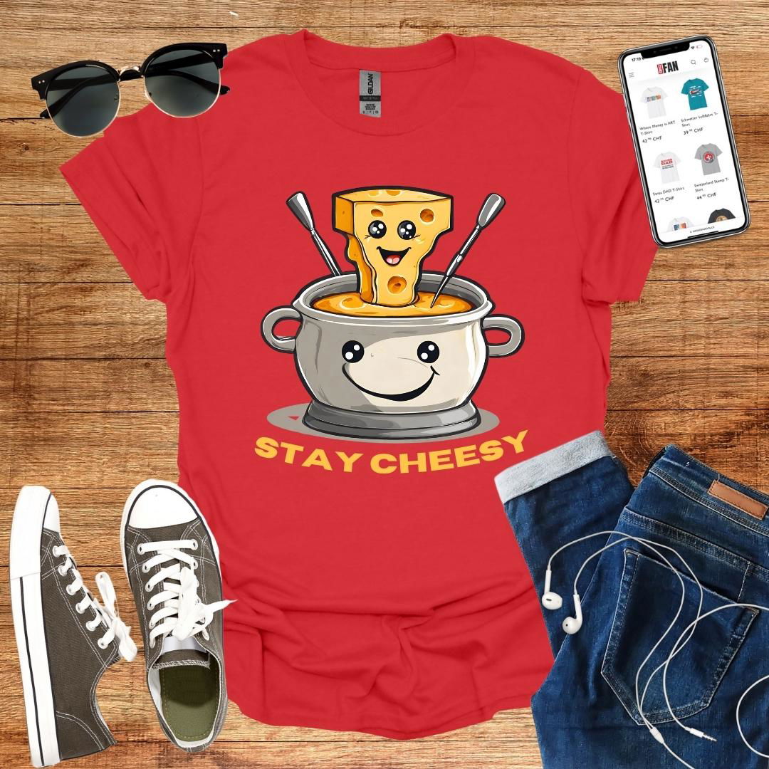 Stay Cheesy Fondue T-Shirt - SwissFan Shop