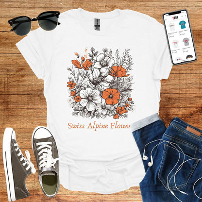 Swiss Alpine Flowers T-Shirt - SwissFan Shop