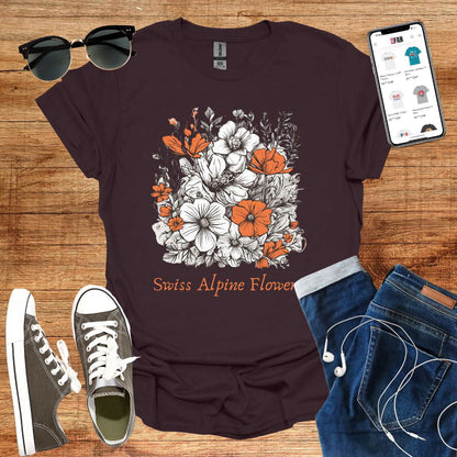 Swiss Alpine Flowers T-Shirt - SwissFan Shop