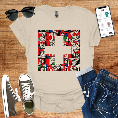 Swiss Flag Picasso Style T-Shirt - SwissFan Shop