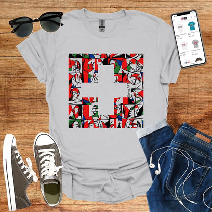 Swiss Flag Picasso Style T-Shirt - SwissFan Shop