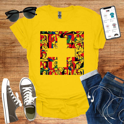 Swiss Flag Picasso Style T-Shirt - SwissFan Shop