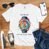 T-Shirt in White mit Buntes Uhr-Design mit Schriftzug „No Rush! I&