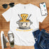 T-Shirt in White mit Fröhliches Fondue-Design mit lächelndem Topf und Schriftzug „STAY CHEESY“